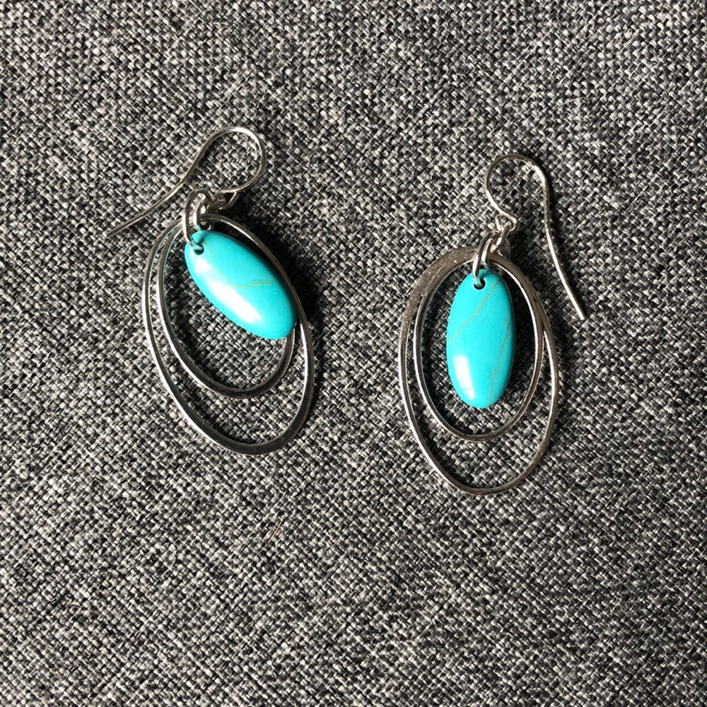 Sterling silver earrings w/ turquoise stone